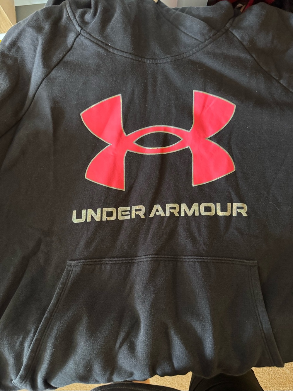 Under Armour women’s' Black Hoodie with Pink Logo